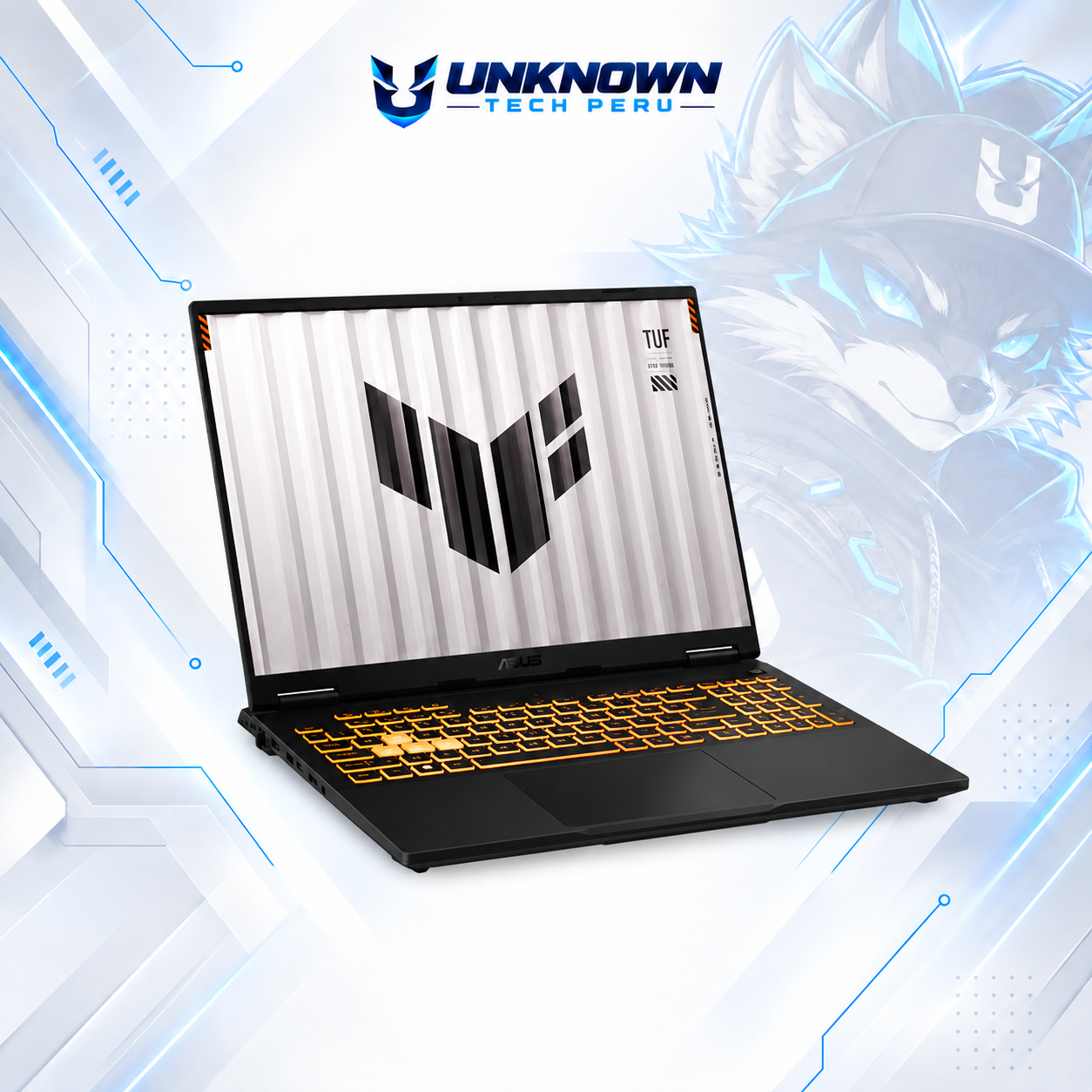 LAPTOP GAMING ASUS TUF F16 FX607VU-ES51 GAMING INTEL CORE 5 210H | 512GB SSD M.2 | 8GB RAM DDR5 5600MHZ | 16" WUXGA (1920X1200) | 144HZ | NVIDIA RTX 4050 6GB | COLOR BLACK  | WIN11 HOME | TECLADO INGLES
