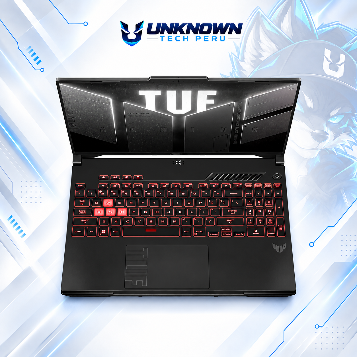 LAPTOP GAMING ASUS TUF A16 FA607NUQ GAMING AMD Ryzen™ 7 170 | 512GB SSD M.2 | 16GB RAM DDR5 4800MHz | 16" WUXGA (1920x1200) | 144Hz | WIN 11 HOME | NVIDIA® RTX 4050 6GB |  MECHA GRAY | TECLADO INGLES
