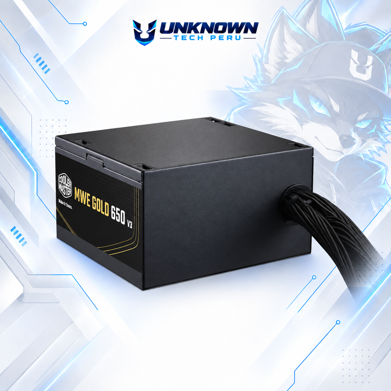 FUENTE DE PODER 650W | COOLER MASTER 650 MWE V3 ( MPE-6502-ACAAG-3BUS ) | BLACK | 80 PLUS GOLD | ATX 3.1 | NO MODULAR | #5