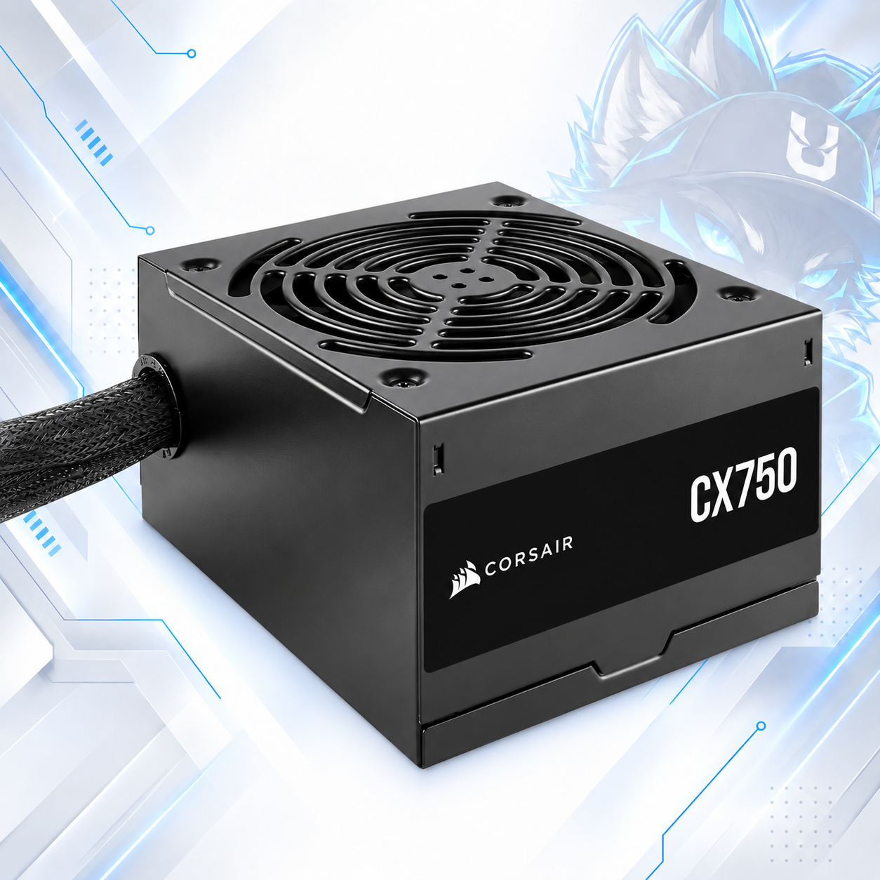 FUENTE DE PODER 750W | CORSAIR CX750 ( CP-9020279-NA ) | BLACK | 80 PLUS BRONZE | ATX | NO MODULAR |