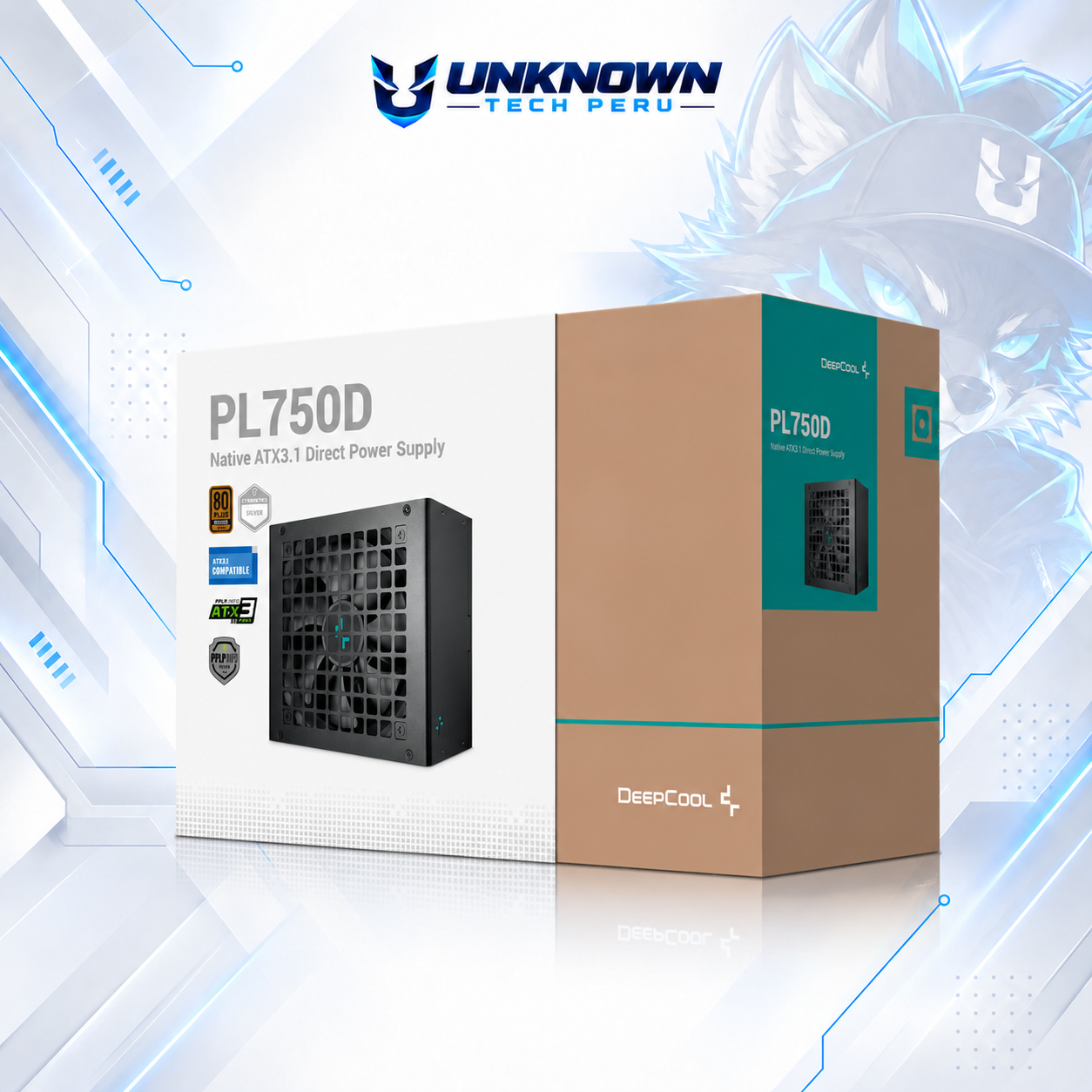 FUENTE DE PODER 750W | DEEPCOOL PL750D ( R-PL750D-FC0B-US-V2 ) | BLACK | 80 PLUS BRONZE | ATX 3.1 | PCIe 5.1 | NO MODULAR |