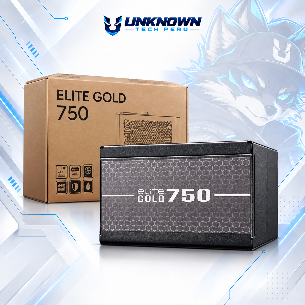 FUENTE DE PODER 750W | COOLER MASTER ELITE GOLD 750 ( MPX-7505-AFAG-BUS ) | BLACK | 80 PLUS GOLD | ATX 3.1 | PCIe 5.1 | FULL MODULAR |