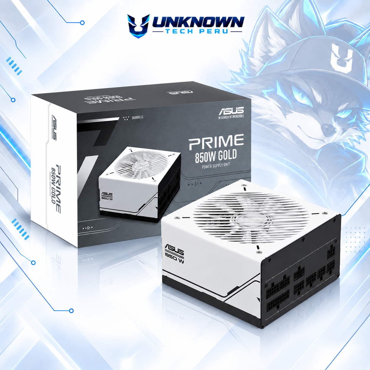FUENTE DE PODER 850W | ASUS PRIME 850G ( AP-850G ) | BLACK | 80 PLUS GOLD | ATX 3.1 | PCIe 5.1 | FULL MODULAR |