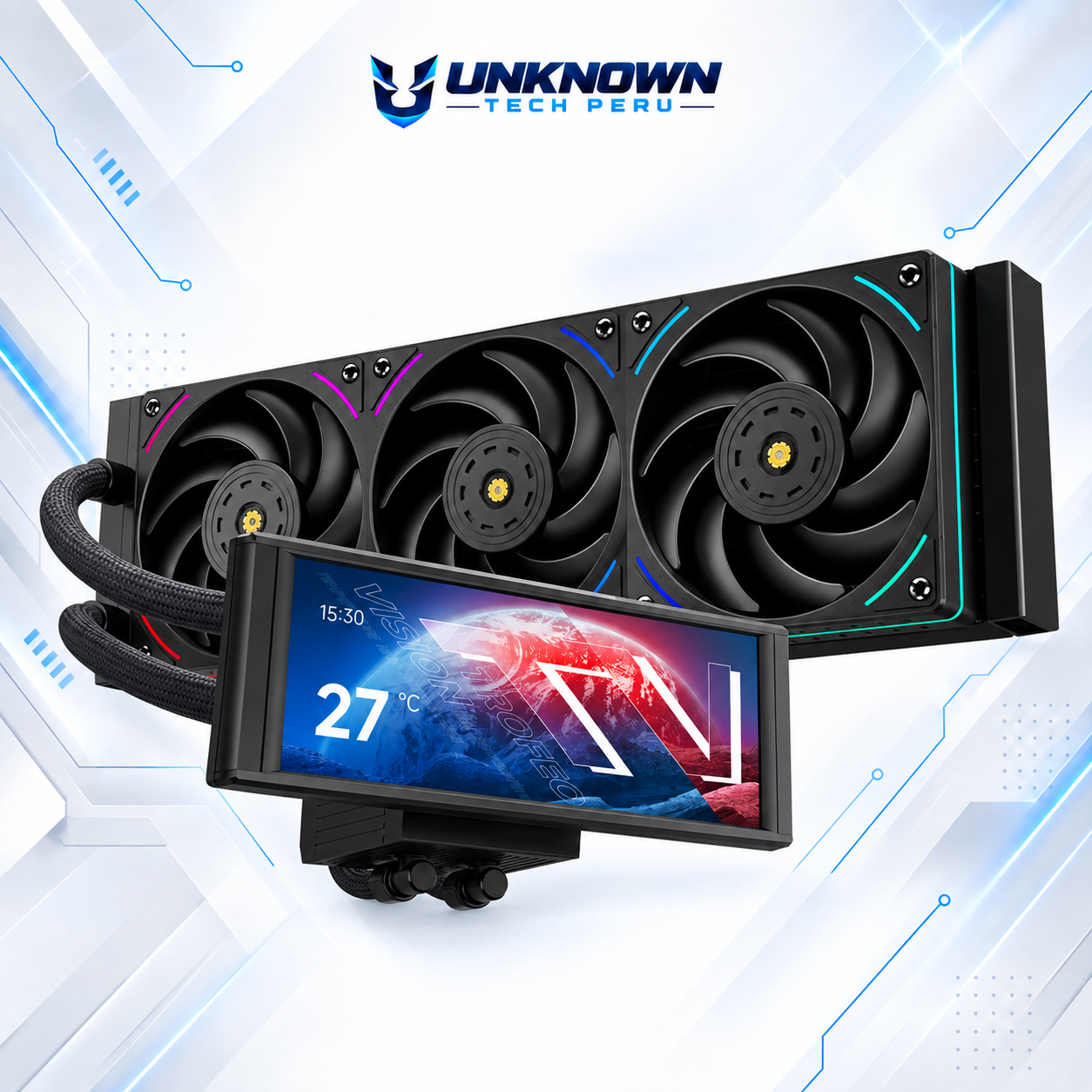 ENFRIAMIENTO LIQUIDO 360MM | THERMALRIGHT TROFEO VISION ARGB ( THERMALRIGHT-TROFEO-VISION-LCD-ARGB ) | BLACK | PANTALLA LCD 6.86" / IPS | 1280x480p | LED-ARGB