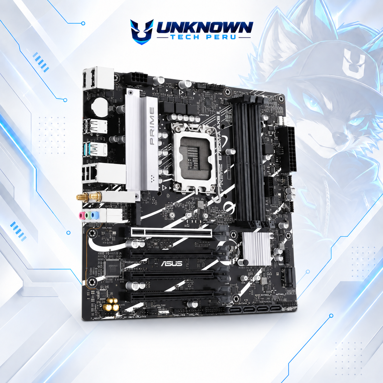 MOTHERBOARD INTEL ASUS PRIME B760M-A AX6 II DDR5 ( PRIME B760M-A AX6 II ) | WIFI 6 | DDR5 | 4 SLOT RAM - 192GB MAX / 5600MHZ | MICRO ATX | 2 SLOT M.2 | LGA 1700 #4