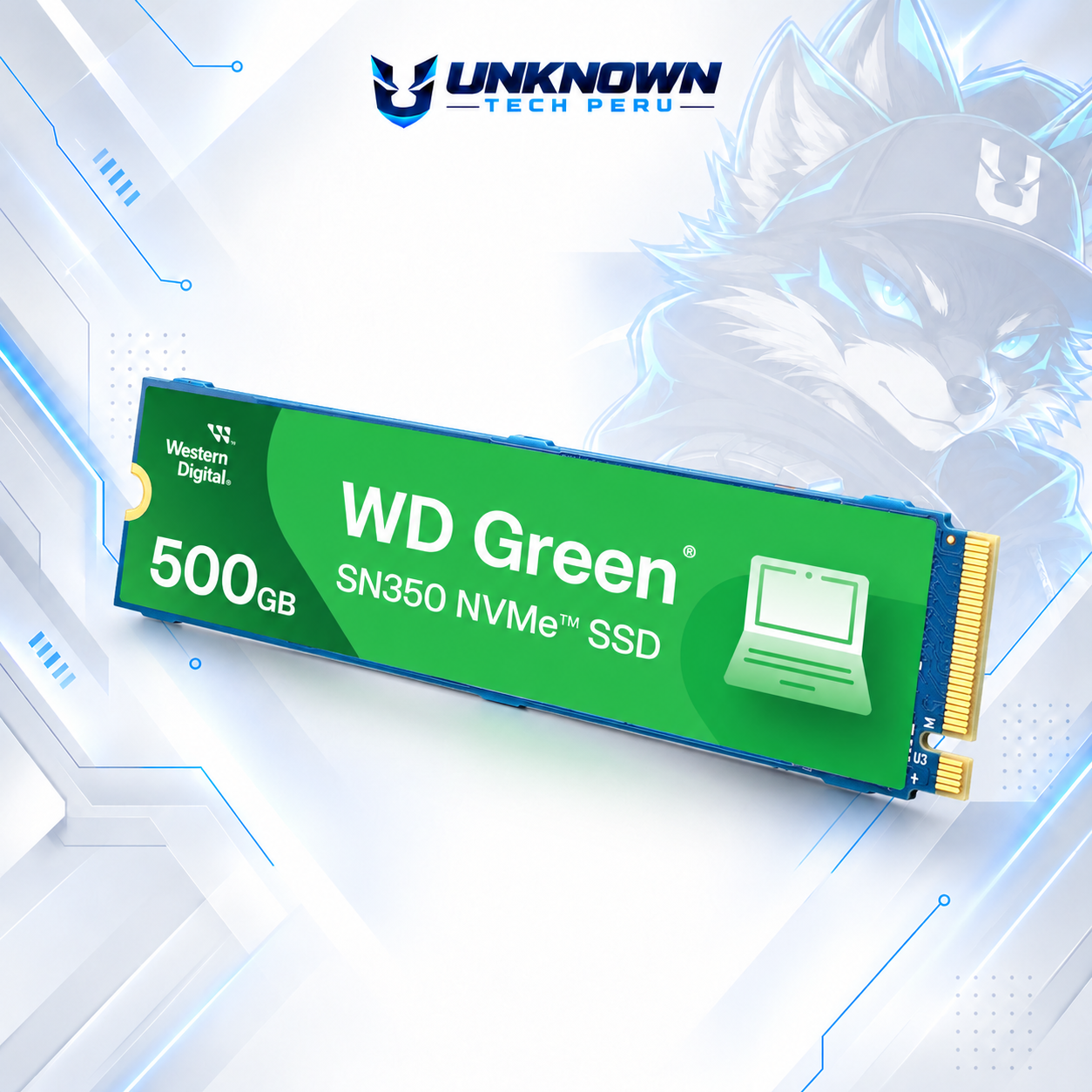 DISCO SOLIDO M.2 2280 WESTERN DIGITAL GREEN SN350 500GB NVMe ( WDS500G2G0C-00CDH0 ) | SN350 | LECTURA 2400MB/s - ESCRITURA 1500MB/s | PCIe GEN 3.0
