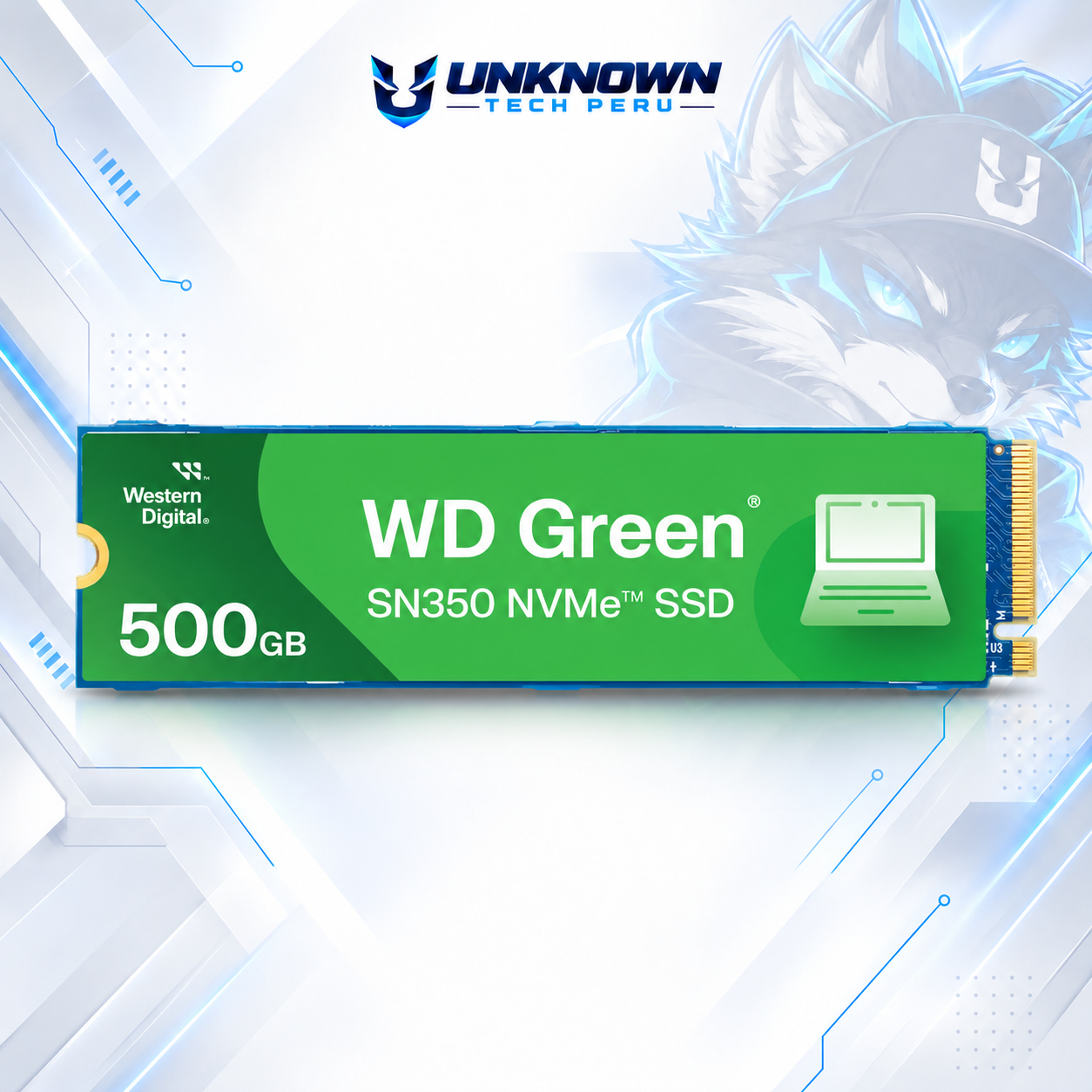 DISCO SOLIDO M.2 2280 WESTERN DIGITAL GREEN SN350 500GB NVMe ( WDS500G2G0C-00CDH0 ) | SN350 | LECTURA 2400MB/s - ESCRITURA 1500MB/s | PCIe GEN 3.0 #3