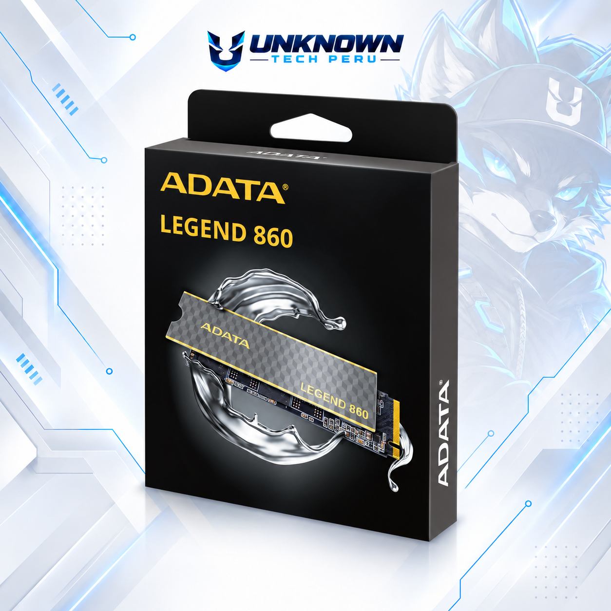 DISCO SOLIDO M.2 2280 ADATA LEGEND 860  500GB NVMe ( SLEG-860-500GCS ) | LEGEND 860 | C/ DISIPADOR | LECTURA 5000MB/s - ESCRITURA 3000MB/s | PCIe GEN 4.0