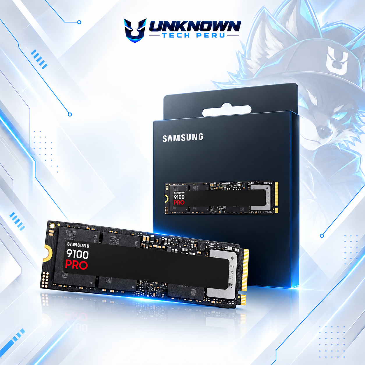 DISCO SOLIDO M.2 2280 SAMSUNG 9100 PRO 2TB NVMe ( MZ-VAP2T0B/AM ) | 9100 PRO | LECTURA 14,700MB/s - ESCRITURA 13,300MB/s | PCIe GEN 5.0