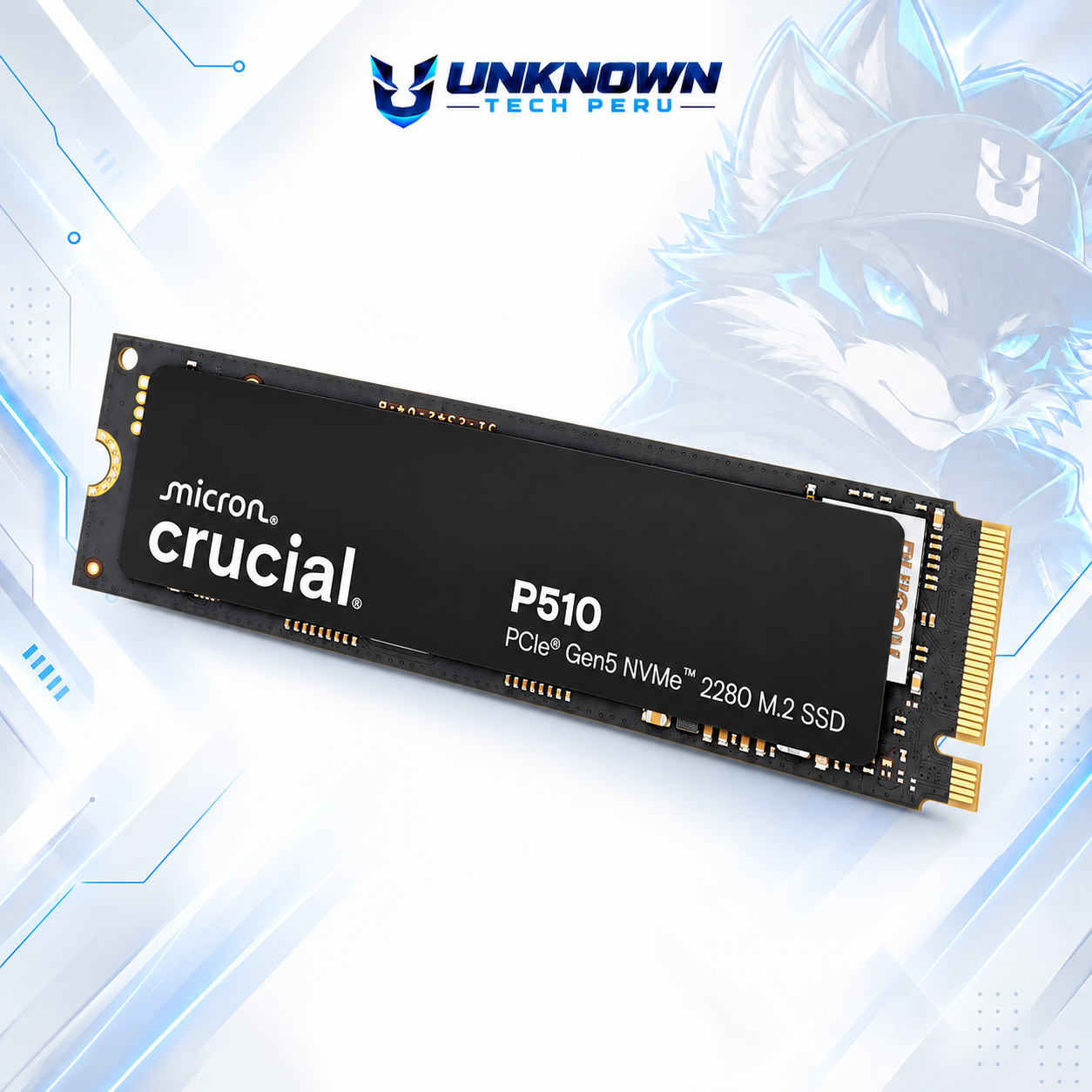 DISCO SOLIDO M.2 2280 CRUCIAL P510 ( CT1000P510SSD8 ) | P510 | SIN/DISIPADOR | LECTURA 11000MB/s - ESCRITURA 9500MB/s | PCIe GEN 5.0