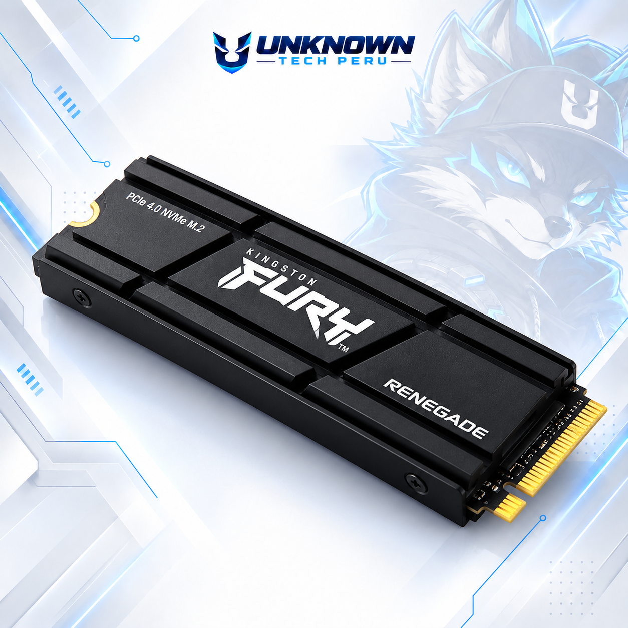 DISCO SOLIDO M.2 2280 KINGSTONG FURY RENEGADE 2TB NVMe ( SFYRDK/2000G ) | FURY RENEGADE | C/DISIPADOR | LECTURA 7300MB/s - ESCRITURA 7000MB/s | PCIe GEN 4.0