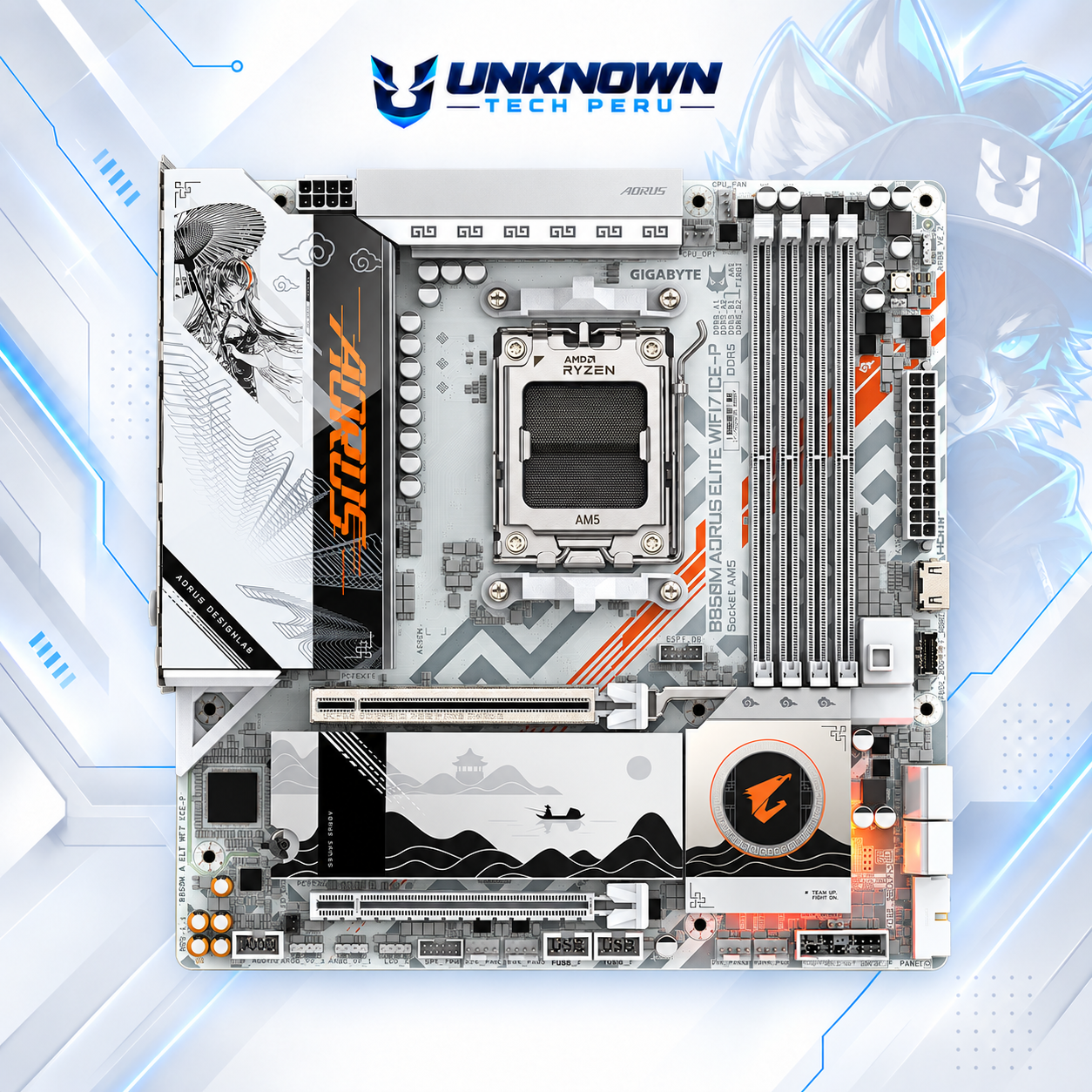MOTHERBOARD AMD GIGABYTE B850M AORUS ELITE WIFI7 ICE-P ( B850M AORUS ELITE WIFI ICE-P ) | RYZEN 7 / 8 / 9 SERIES | WIFI 7 | DDR5 | 4 SLOT RAM - 256GB MAX / 8200MHZ+ (OC) | 2 SLOT M.2 | MICRO ATX | PCIe 5.0 x16 | SOCKET AM5