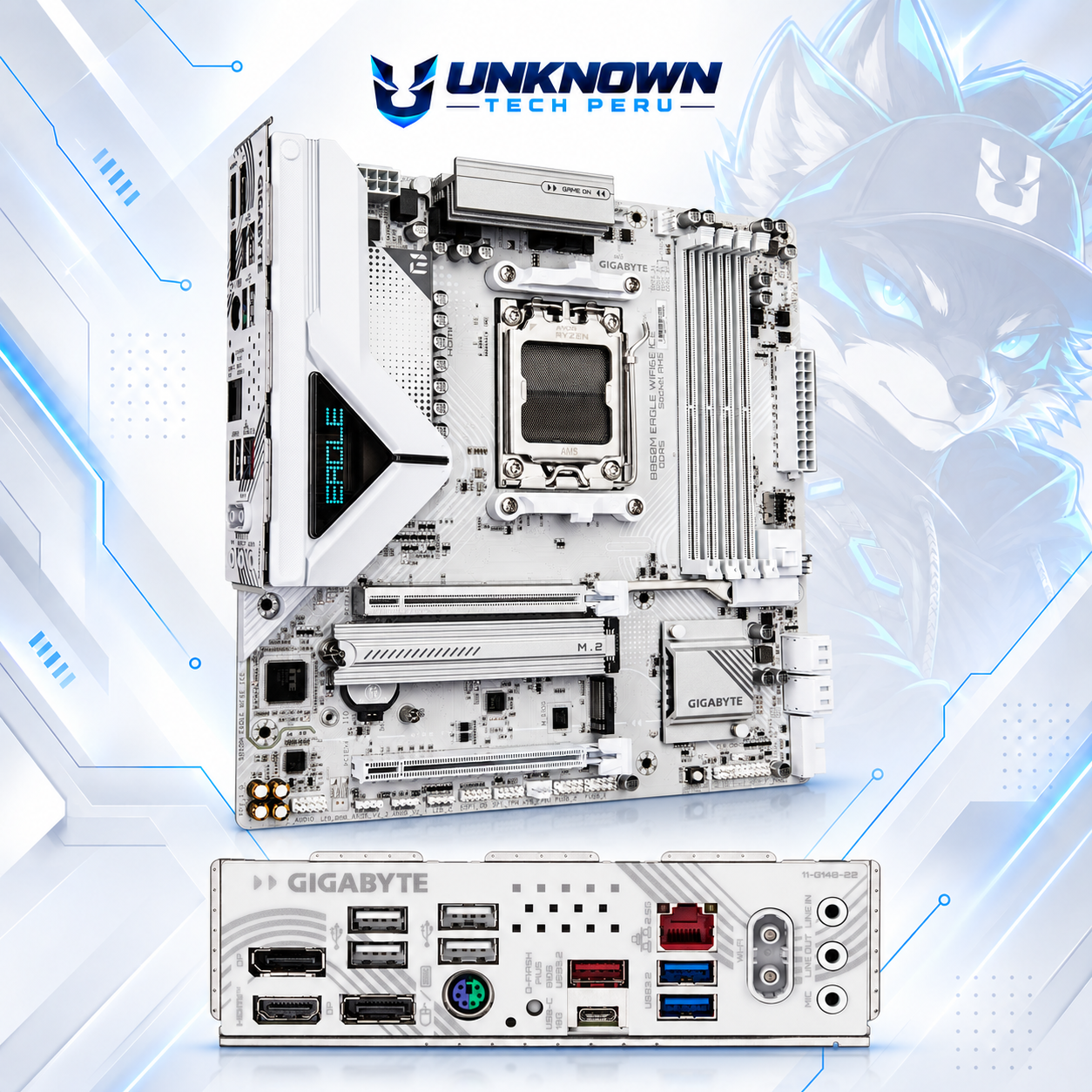 MOTHERBOARD AMD GIGABYTE B850M EAGLE WIFI 6E ICE ( B850M EAGLE WIFI6E ICE ) | RYZEN 7 / 8 / 9 SERIES | WIFI 6E | DDR5 | 4 SLOT RAM - 256GB MAX / 8200MHZ+ (OC) | 2 SLOT M.2 | MICRO ATX | PCIe 5.0 x16 | SOCKET AM5 #3