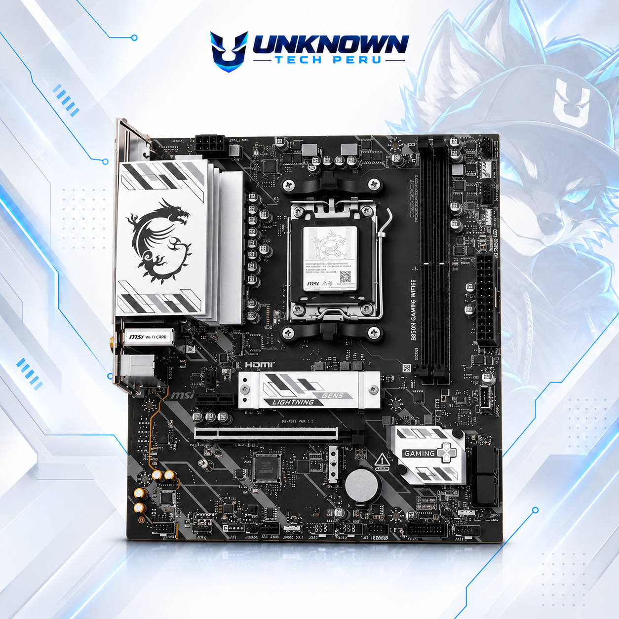 MOTHERBOARD AMD MSI B850M GAMING WIFI6E ( GAMING WIFI6E  ) | RYZEN 7 / 8 / 9 SERIES | DDR5 | WIFI 6E | 2 SLOT RAM - 128GB MAX / 8200MHZ+ (OC) | 2 SLOT M.2 | MICRO ATX | PCIe 5.0 x16 | SOCKET AM5 #3