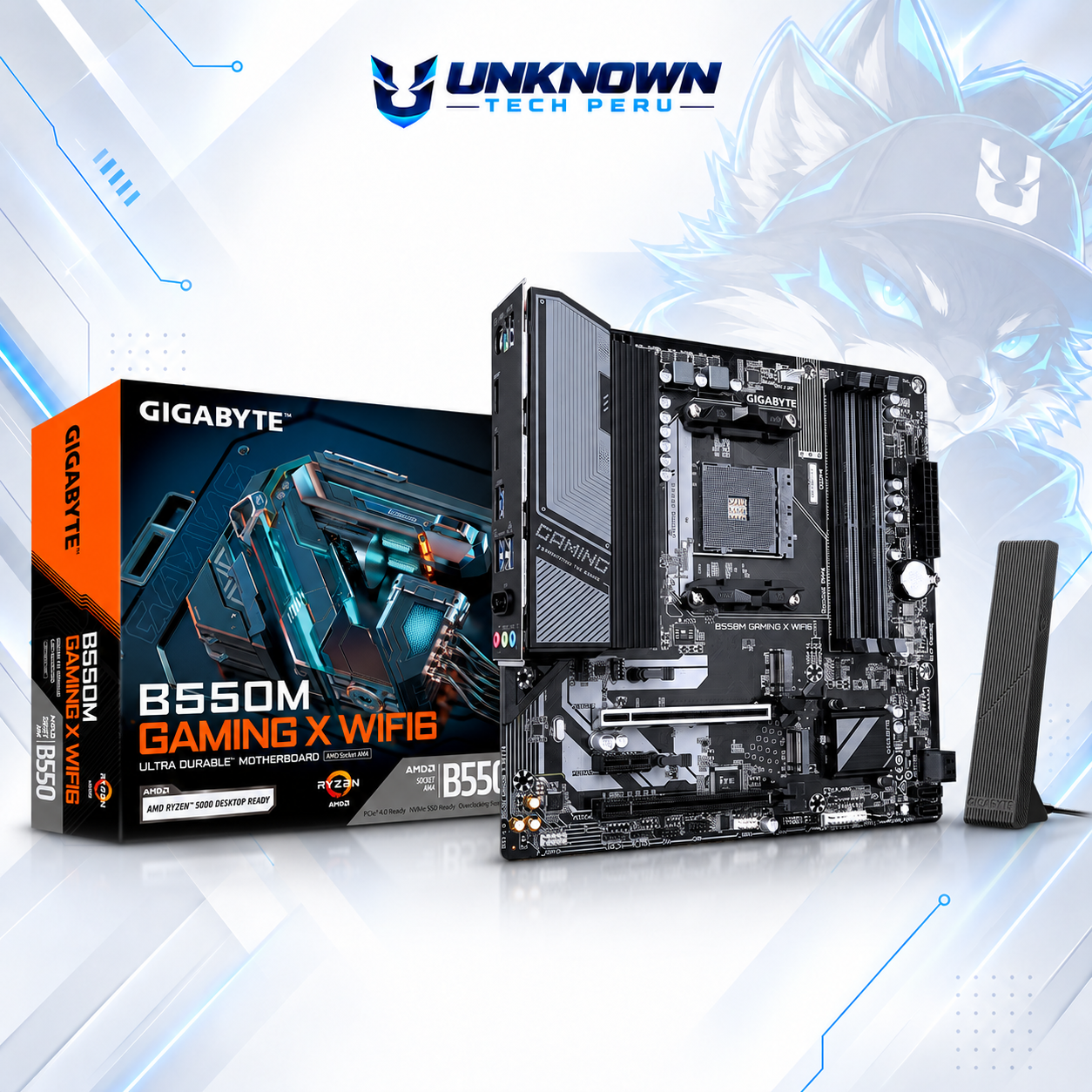 MOTHERBOARD AMD GIGABYTE B550M GAMING X WIFI6 ( GAMING X WIFI6  ) | RYZEN 3 / 4 / 5 SERIES | DDR4 | 4 SLOT RAM - 128GB MAX / 3200MHZ | 2 SLOT M.2 | WIFI 6 | MICRO ATX | PCIe 4.0 | AM4