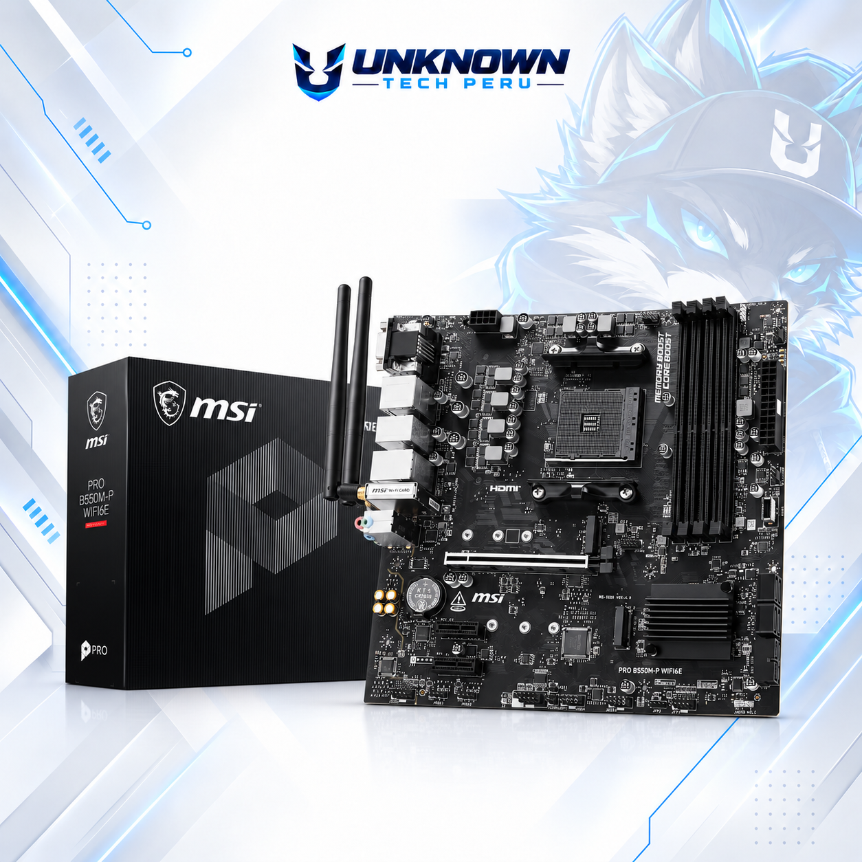 MOTHERBOARD AMD MSI PRO B550M-P WIFI6E ( PRO B550M-P WIFI6E  ) | RYZEN 3 / 4 / 5 SERIES | DDR4 | WIFI6E | 4 SLOT RAM - 128GB MAX / 3200MHZ | 2 SLOT M.2 | WIFI | MICRO ATX | PCIe 4.0 | AM4